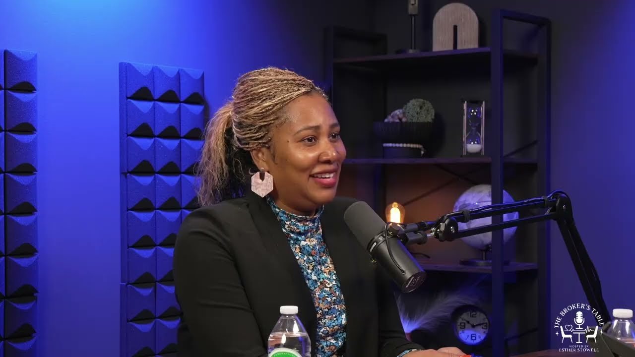 Esther recording a conversation at The Broker's Table.